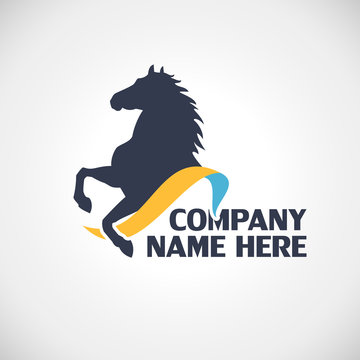 Logo with horse silhouette vector illustration