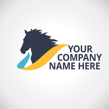 Company logo with horse silhouette vector illustration