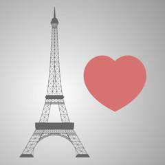 Fototapeta na wymiar Grey Eiffel tower