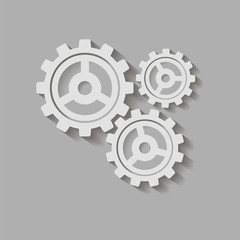 Gears on a gray background. Vector illustration.