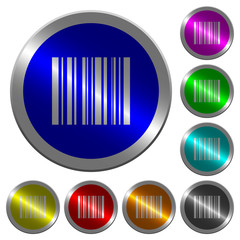 Barcode luminous coin-like round color buttons