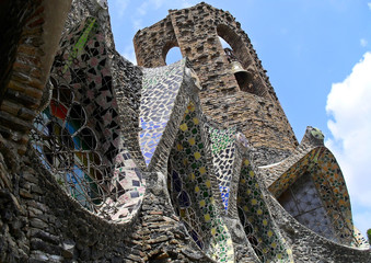 Detail of the church of Colonia Guell