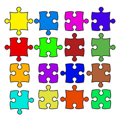 Naklejka premium Color puzzle stock vector illustration