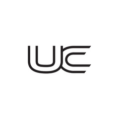 initial letter logo line unique modern UA to UZ