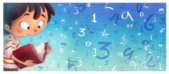niño con libro de matematicas