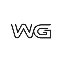 initial letter logo line unique modern WA to WZ