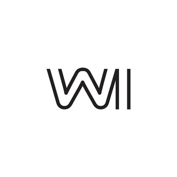 initial letter logo line unique modern WA to WZ