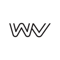 initial letter logo line unique modern WA to WZ