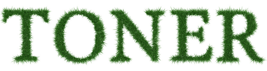 Toner - 3D rendering fresh Grass letters isolated on whhite background.