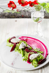 Roasted Beet Salad with Feta and Celery. Appetizer Recipe.