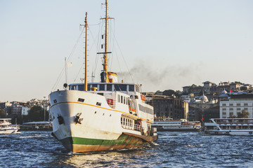 Istanbul view and city ferry