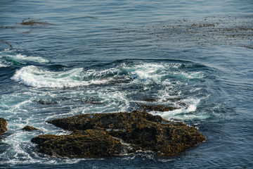 Beautiful waves at sea shore at Carmel