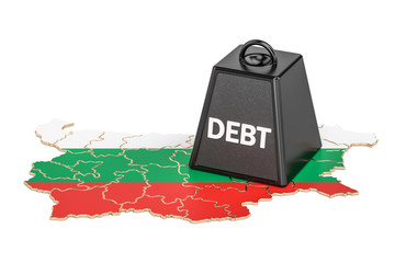 Bulgarian national debt or budget deficit, financial crisis concept, 3D rendering