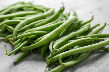 Fresh green beans, close up