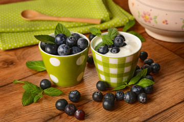 creamy yogurt with delicious blueberries