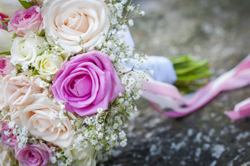 wedding bouquet with roses