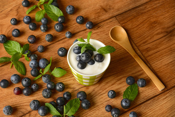 creamy yogurt with delicious blueberries