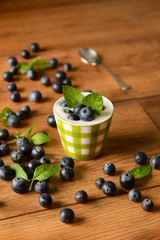 creamy yogurt with delicious blueberries