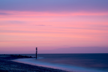 A beautiful sunset over a beach, Caister on sea, Great Yarmouth, England