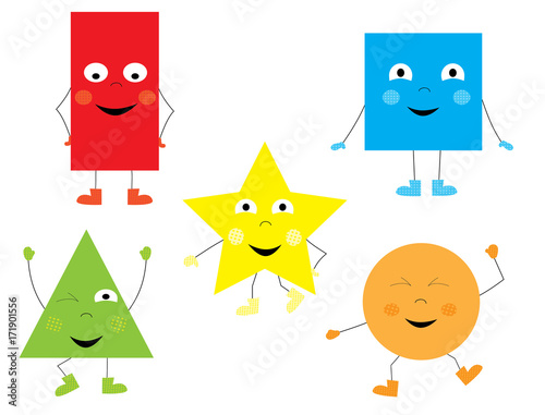 Funny Learning Collection Of Dancing Happy Basic Geometric - 