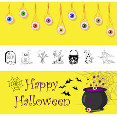 Illustration for a celebration Halloween in a freehand style.