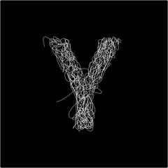 Scribble Alphabet. Letter y