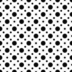 Combined polka dot series No.2, seamless pattern. Vector texture on transparent background.