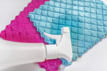 all you need to clean house - close-ups of cleaning supplies