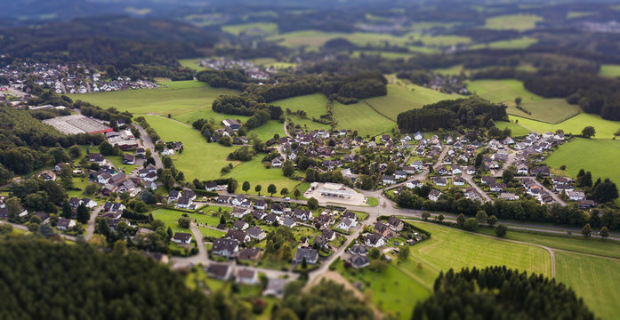 Aerial view of Marienheide - Kalsbach Tilt/Shift