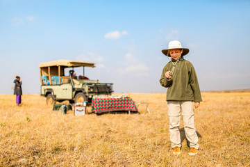 Little girl on safari