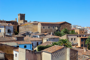 Fototapeta na wymiar Aerial view ofedieval town of Caceres , Spain