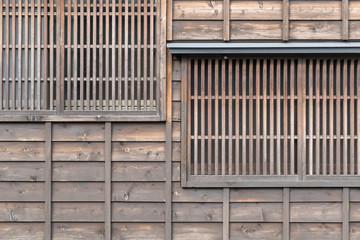 Japanese Wood window and wood wall background