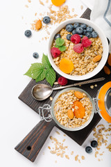 Homemade granola with dried fruit,nuts and berries