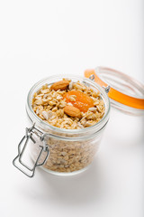 Homemade granola with dried fruit and nuts 