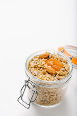 Homemade granola with dried fruit and nuts 