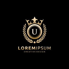 Royal Queen U Letter Logo