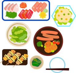 居酒屋の料理のセット