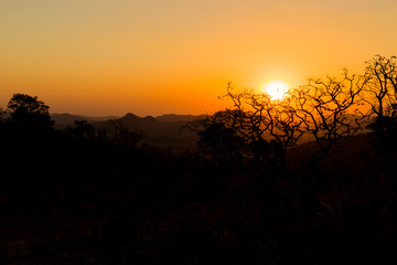 Por do sol no serrado