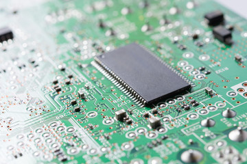 close up of electronic circuit