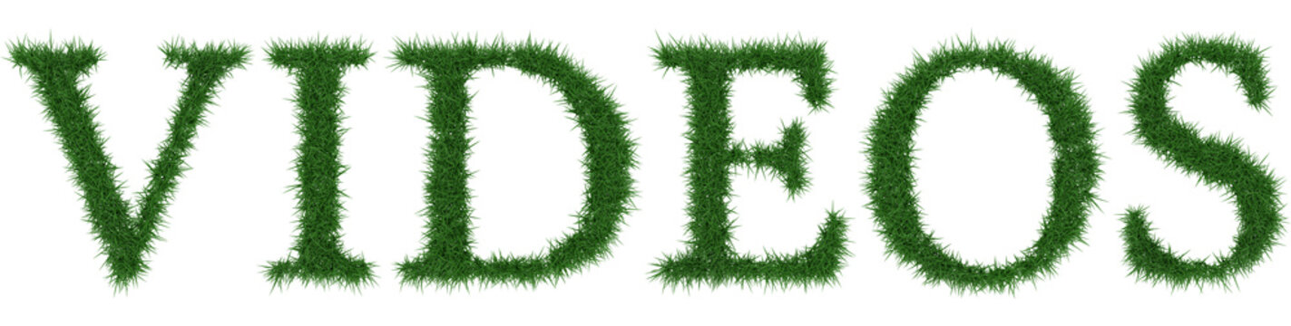 Videos - 3D rendering fresh Grass letters isolated on whhite background.