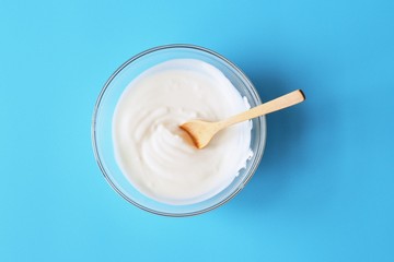 Yogurt creamy in blow.