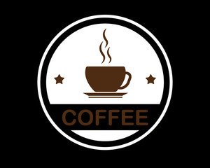 single coffee retro badge