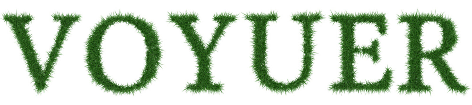 Voyuer - 3D rendering fresh Grass letters isolated on whhite background.