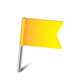 Yellow Flag Pin On White