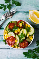 Salad with raw vegetables