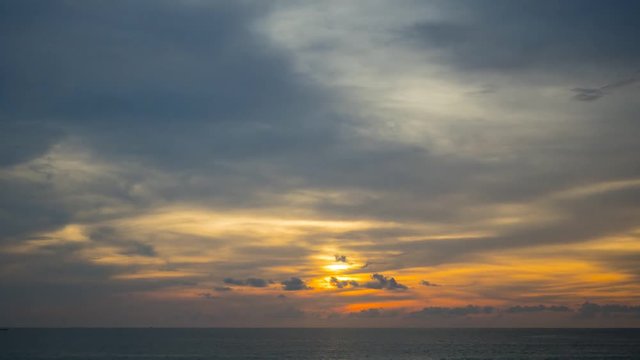 4K Time lapse Colorful sunset or sunrise wtih clouds movement background.