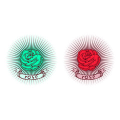 Blooming rose. Beautiful flower. Tattoo style.