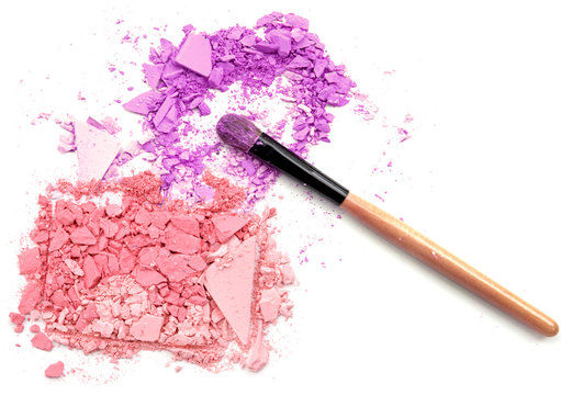 purple eyeshadow and face powder - make-up for fashion and beauty magazines.