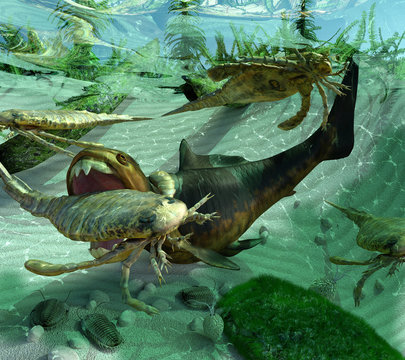 Life In A Prehistoric Devonian Period Sea (419.2 million years ago)