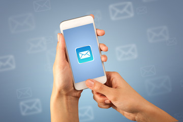 Female holding smartphone